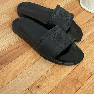 Versace Black Slide Sandals
